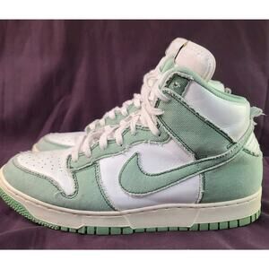 Nike Dunk Hi 1985 (11W) Shoes DV1143 300 Enamel Green Denim Fit Small Like 10.